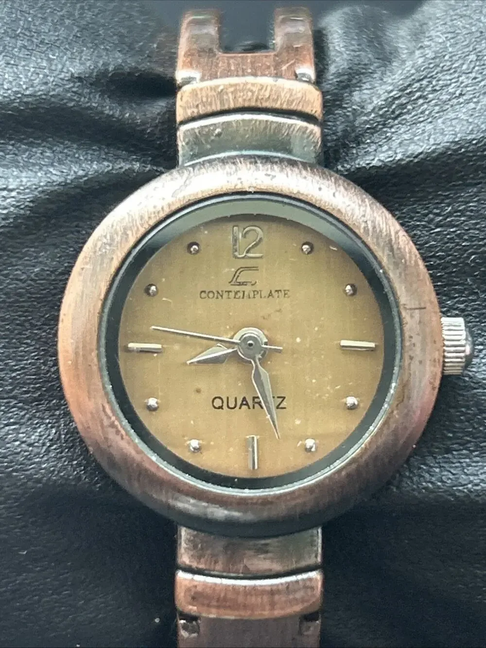 Contemplate Brown Dial Bronze Tone Case And Band Women’s Cuff Watch